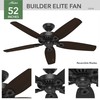 Hunter Fan Company 53294 Builder Elite Versatile Indoor/Outdoor 52 Inch