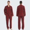 YUSHOW Mens Flannel Pajamas Set Cotton Plaid Pjs Button Down