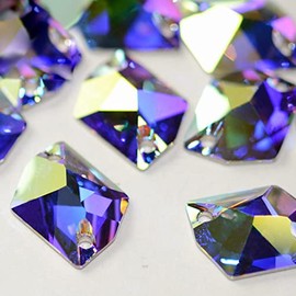 Diamantes de imitación para coser ropa, manualidades, cuentas de costura decorativas, cristal K9 (forma especial, AB, 11 x 14 mm, 28 unidades)