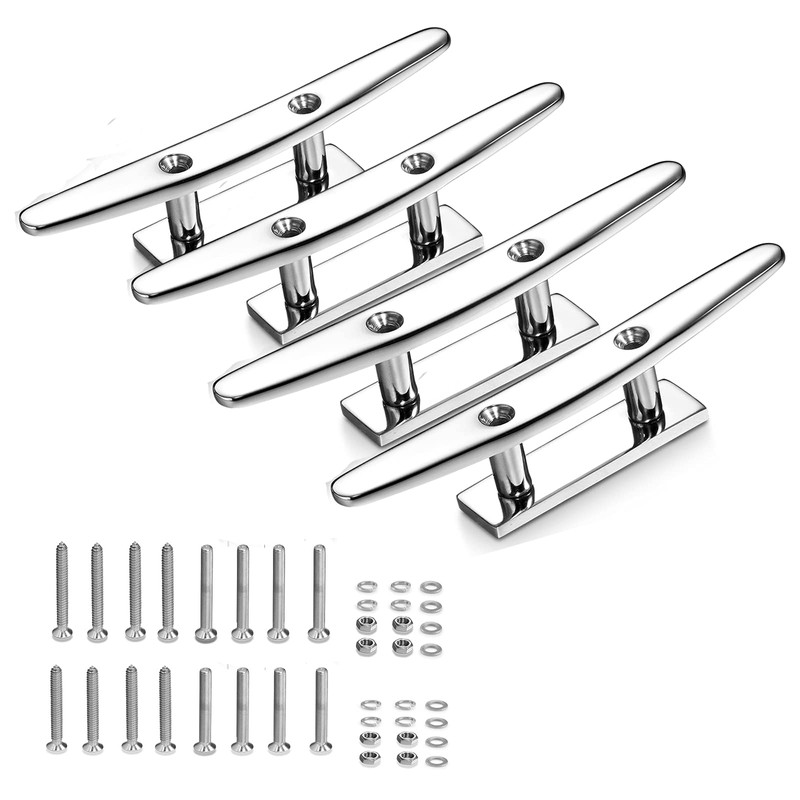 GANGUOLA 4 Inch Stainless Steel Boat Cleats, Marine Dock Cleats,