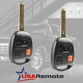 USARemote Black Plastic Key Fob Keyless Entry Remote for Toyota GX470, LX470 SUV (2003-2009), Set of 2