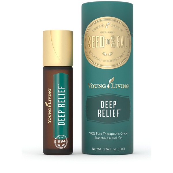Young Living Deep Relief Essential Oil Roll-On 10ml - Relieve Tension and Soothe Muscles. It features penetrating essentials oils, including Peppermint, Wintergreen, and Copaiba.