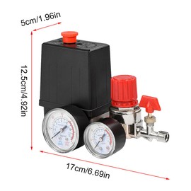 90-120PSI Air Compressor Pressure Switch Valve Control Manifold Regulator Gauges Safety Valve 1/4" BSP Air Compressor Parts Air Compressor Automatic Control