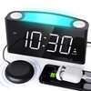 Vibrating Alarm Clock with Bed Shaker for Heavy Sleepers, Beside