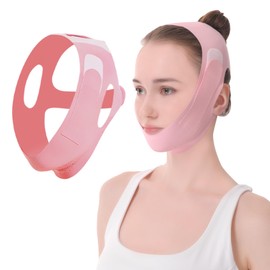 Reusable V-Line Mask, Chin Strap For Sleeping【Lifting Effect】【Skin Friendly】【Easy To Use】Double Chin Reducer, Jawline Shaper For Women, Pink