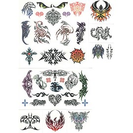 Savvi Twisted Tribal Tattoos ~ Symbol on Orange Front Packaging (Over 35 Tattoos)