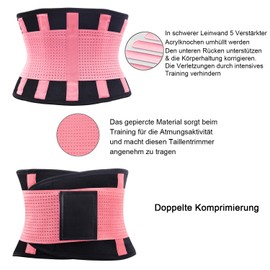 ZOUYUE Slimming Belt, Adjustable Fitness Belt, Fitness Belt, Slimming Belt, Waist Trimmer, Waist Cincher Belt, Waist Belt for Men and Women, Pink (pink-1), l