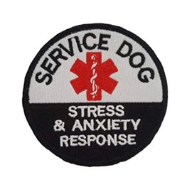 Service Dog Vest Emblem Stress & Anxiety Response Hook and Loop Tactical Morale Embroidery Patch, for Harnesses Morale Patch Removable Pet Patch