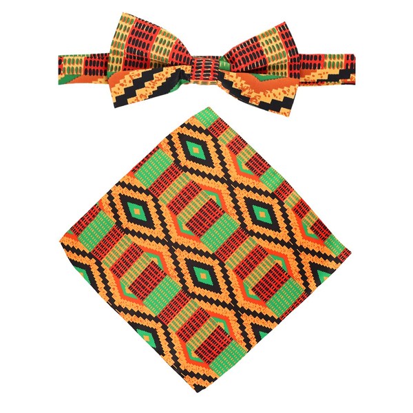 Vittorio Farina XL Bow Tie, Pocket Square & Flower Lapel
