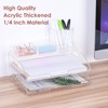 EXPUTRAN Clear Acrylic Stackable Letter Tray Desk Organizer 2 Tier