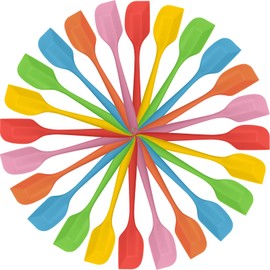 24 Pcs Mini Silicone Spatulas Bulk 8.3 Inch Rubber Spatula Set Small Heat Resistant Spatulas Seamless Design Non Stick Flexible Scrapers for Kitchen Use Cooking Baking Mixing Tool (Cute)