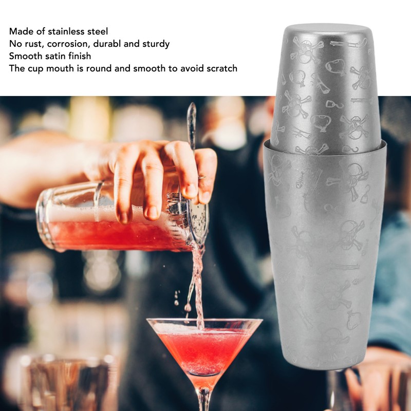 Cocktail Shaker Stainless Steel Bar Bartender Boston Shaker Set Drink
