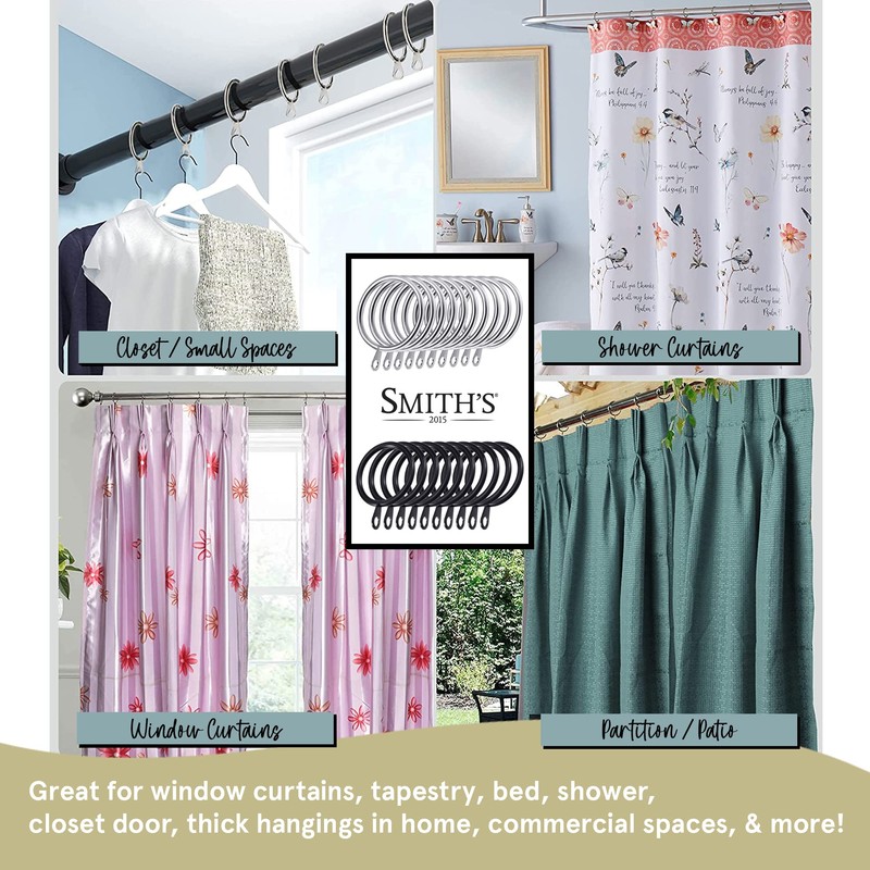 Curtain Rings With Eyelet by Smith’s® | Black / 20