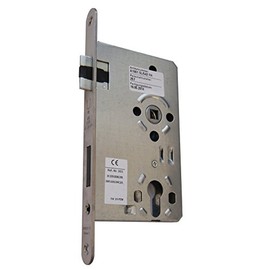 ALPERTEC Mortise Lock Lock DIN Right For Fire Doors PZ 9 MM Stainless Steel Matt, 20 mm, round, square, 36053290