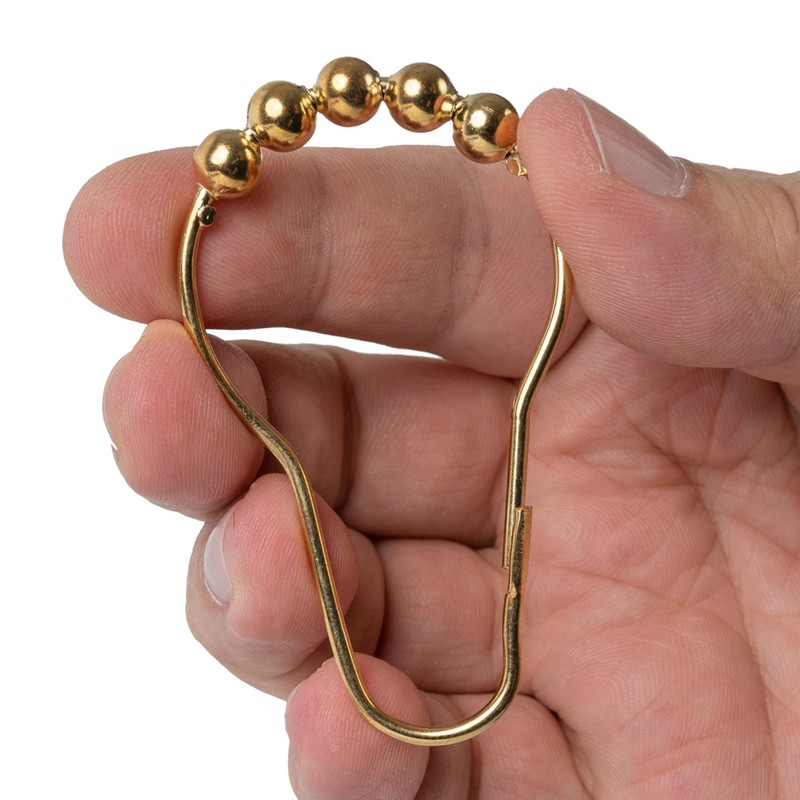 Shower Curtain Rings, 24 Pack, in Gold-Colour, Inner Diameter 2.7
