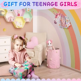 3D Unicorn Wall Décor Cardboard Mount Wall Art Cute Pink Purple 3D Wall Decoration for Girls Bedroom Dorm Rome Colorful Flower Unicorn Fairy Décor Birthday Gift for Girls Teens Kids