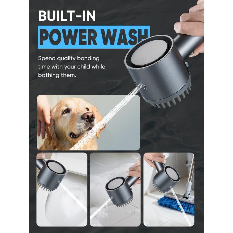 Cobbe Filtered Shower Head with Handheld, High Pressure 5-mode Showerhead