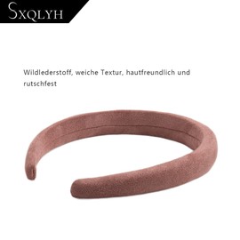 SXQLYH Pack of 2 Padded Headbands, Women's Headbands, Soft Faux Leather Hair Bands, Padded Hair Band, Comfortable Headbands for Women and Girls D