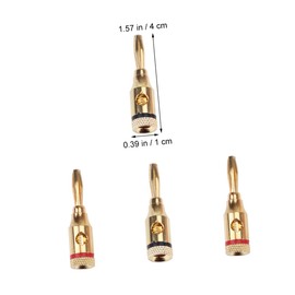 SHINEOFI 5 Pairs Gold Plated Banana Plug Connectors for Speaker Systems Black Red Color Coded for Channel Surround Sound Corrosion for Minimal Signal Loss
