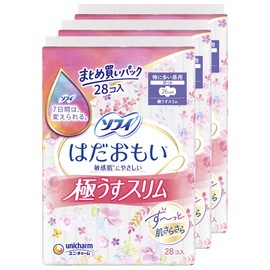 Sofy Hadaomoi Super Slim 260, Winged, 28 Pieces x 3 Pack
