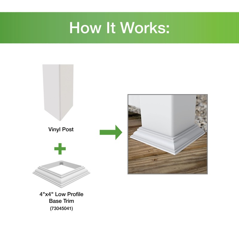 4"x4" Low Profile Base Trim, White