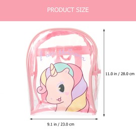 VALICLUD Unicorn Backpack See Through Backpack Unicorn Clear Bag Pink Clear Backpack Clear Mini Backpack Casual Daypacks Festival Bag for Girls