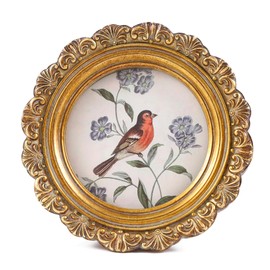 LIHOLO Round Picture Frames 3x3 Antique Picture Frames Small Vintage Picture Frames Mini Pictures Frames Bird Picture Frames Bronze Gallery Wall Decor