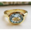Blue Topaz Gold-Plated Sterling Silver Ring US Size 7 /