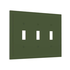 Wmhusu Light Switch Covers Olive Green 3 Gang Wall Plate Triple Light Switch Plate Toggle Decorative Outlet Covers Electrical Switchplate for Bathroom Bedroom Home Decor