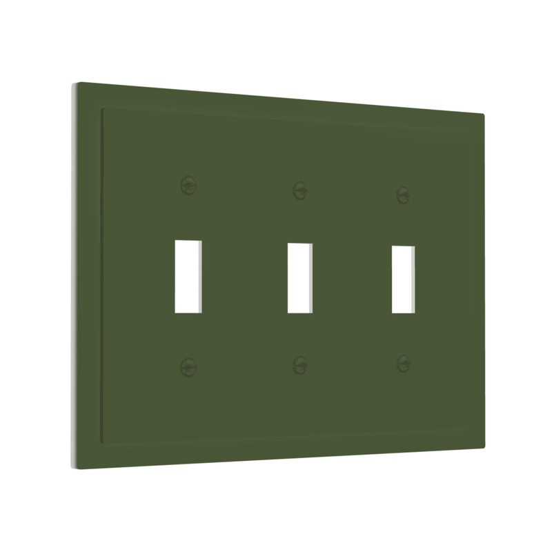 Wmhusu Light Switch Covers Olive Green 3 Gang Wall Plate