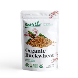 Food to Live Organic Buckwheat Groats, 1 Pound – Whole Grain Buckwheat Seeds by Food to Live. Hulled, Non-GMO, Kosher, Raw, Vegan, Sirtfood. Bulk Cereal Grain