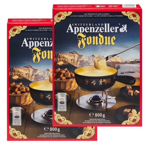 Fondue Cheese 'Appenzeller' - 2 x 800 g Spicy Aromatic