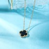POLYREAL Lucky Clover Necklace for Women Girls 18K Gold Plated