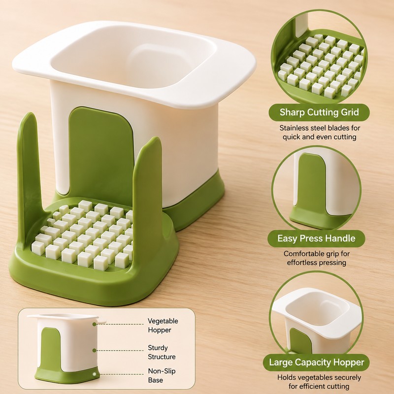 Multifunctional Vegetable Slicer for Kitchen Prep – Hand Press Chopper
