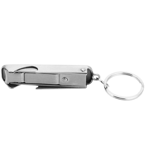 Outdoor Multi-Function 2 in 1 Mini Tool Key Chain Ring Nail Cutter Clippers Bottle Opener