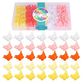 Hoyols - Pinzas para el pelo de mariposa, accesorios para el cabello, pinzas para el cabello para niñas pequeñas, mujeres y niños de colores de la década de 2000, clip de mariposas, 5 colores, 50 unidades (color sol)