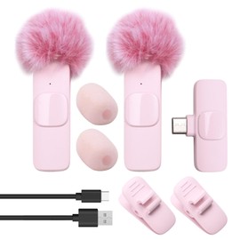Aswalling New Wireless Lavalier Microphone Portable Audio Video Recording Mini Microphone for PC Camera Live Gaming Phone