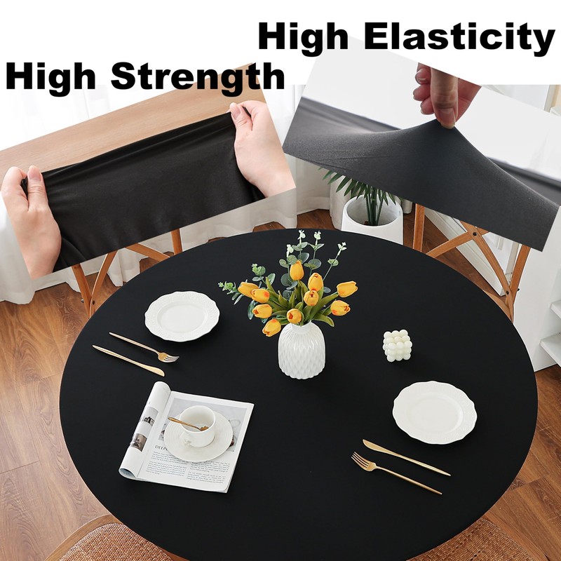 Limalred Fitted Spandex Round Tablecloth, Soft Skin Friendly Non Pilling