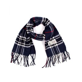 Urban-Peacock Plaid Soft Cashmere Feel Acrylic Scarf for Men and Women - Multiple Colors Available (Navy, 1)