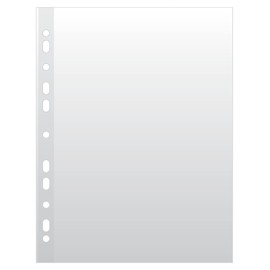Punched Pockets DONAU PP A4 Cristal 50 Micron in a Box 100pcs / Document Archiving/Type-Crystal Clear/Kind-Reinforced Edge/Material-PP/Colour-Transparent/Format-A4 / Thickness (mm)-50
