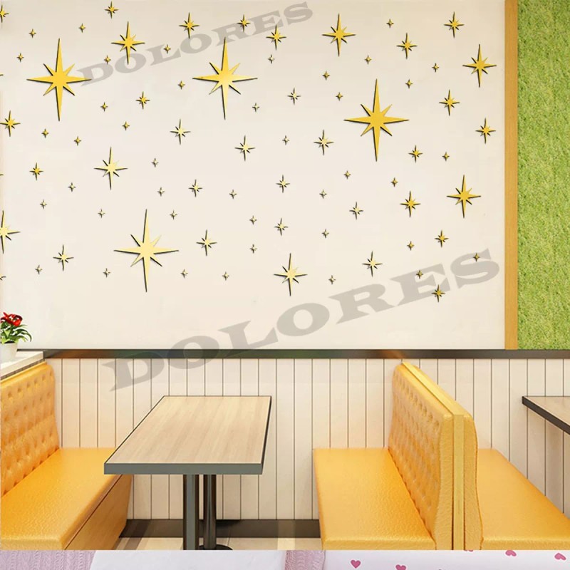 Dolores 276 Pcs Estrellas Pegatinas Espejo Acrílicas Pared Extraíble