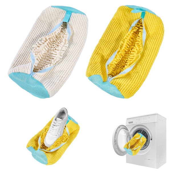 2-Pack Shoe Laundry Bags for Washing Machine, 10,000+ Fluffy Fibers