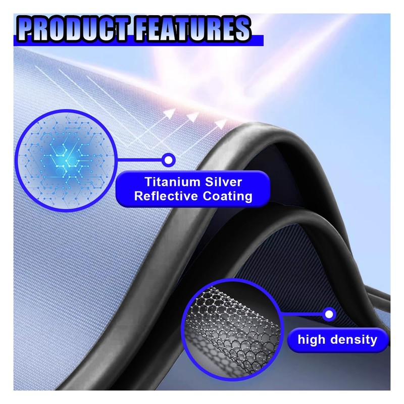 UHANBUT Magnetic Car Front Window Sun Shade, Full Blackout Auto