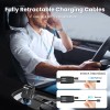 Universal Car Charger with Retractable Cables 4 in 1 Super