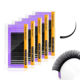 NAGARAKU 5 Boxes of Individual Eyelashes, 1:1 Individual Eyelashes, Volume Eyelashes, Classic Eyelash Extension, Soft, Natural, 1 to 1 Eyelashes, Matte Black, 16 Row, High Capacity (0.12 mm C 7-15 mm)