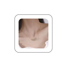 Yienate Boho Green Gemstone Bead Necklace Choker Gold Thin Chain Choker Green Stone Pendant Necklace Unique 3 Crystal Bead Pendant Necklace Healing Crystal Necklace Jewelry for Women and Girls