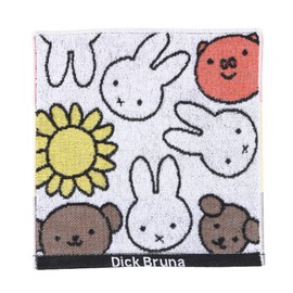 Nishikawa XT42553648 Mini Towel, 9.8 x 9.8 inches (25 x 25 cm), Washable, 100% Cotton, Miffy and Friends, Pile, Fluffy, Cute, Made in Japan