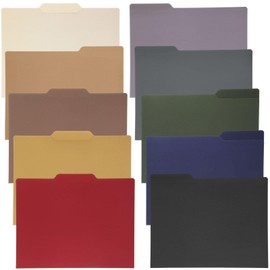 Estune 30 Pcs Decorative File Folders Letter Size Colored Manilla File Folders with 1/3-cut Tabs 11.69 x 9.25 Inches Graphic Geometric Floral Leaf Office Supplies Organizers(Earth Tone)