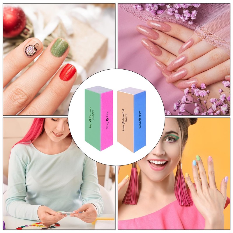 SKYPIA 2 Packs 4 Way Nail Buffer Block Nail Files