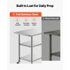 24x30 Inch Stainless Steel Work Table with 2 Shelves Wheels